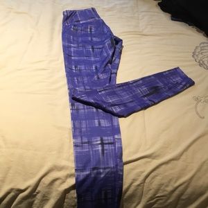 Purple patterned gym pants